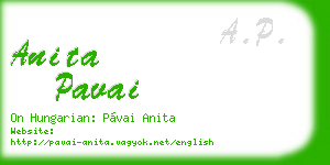 anita pavai business card