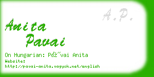 anita pavai business card